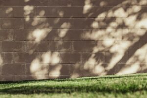 retaining wall vs foundation wall (stock photo)