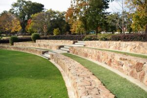 segmental retaining wall design (stock photo)